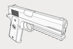 1911 Tactical Pistol with Removable Silencer Replica - Real 4-Slots Pi –  BlastersBB