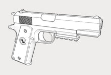 Load image into Gallery viewer, 1911 Tactical Pistol with Removable Silencer Replica - Real 4-Slots Picatinny Rail - Assassin Hitman Action Prop - Toy Gun Cosplay